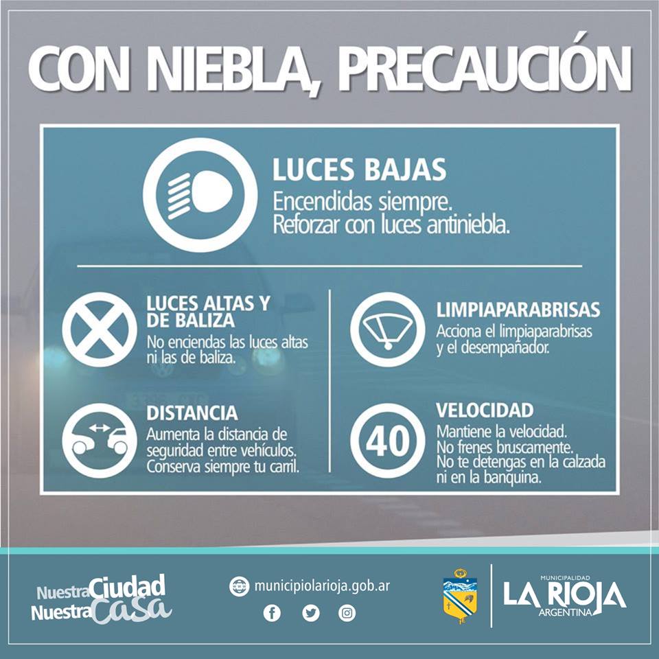 El municipio pide circular con prevención por niebla